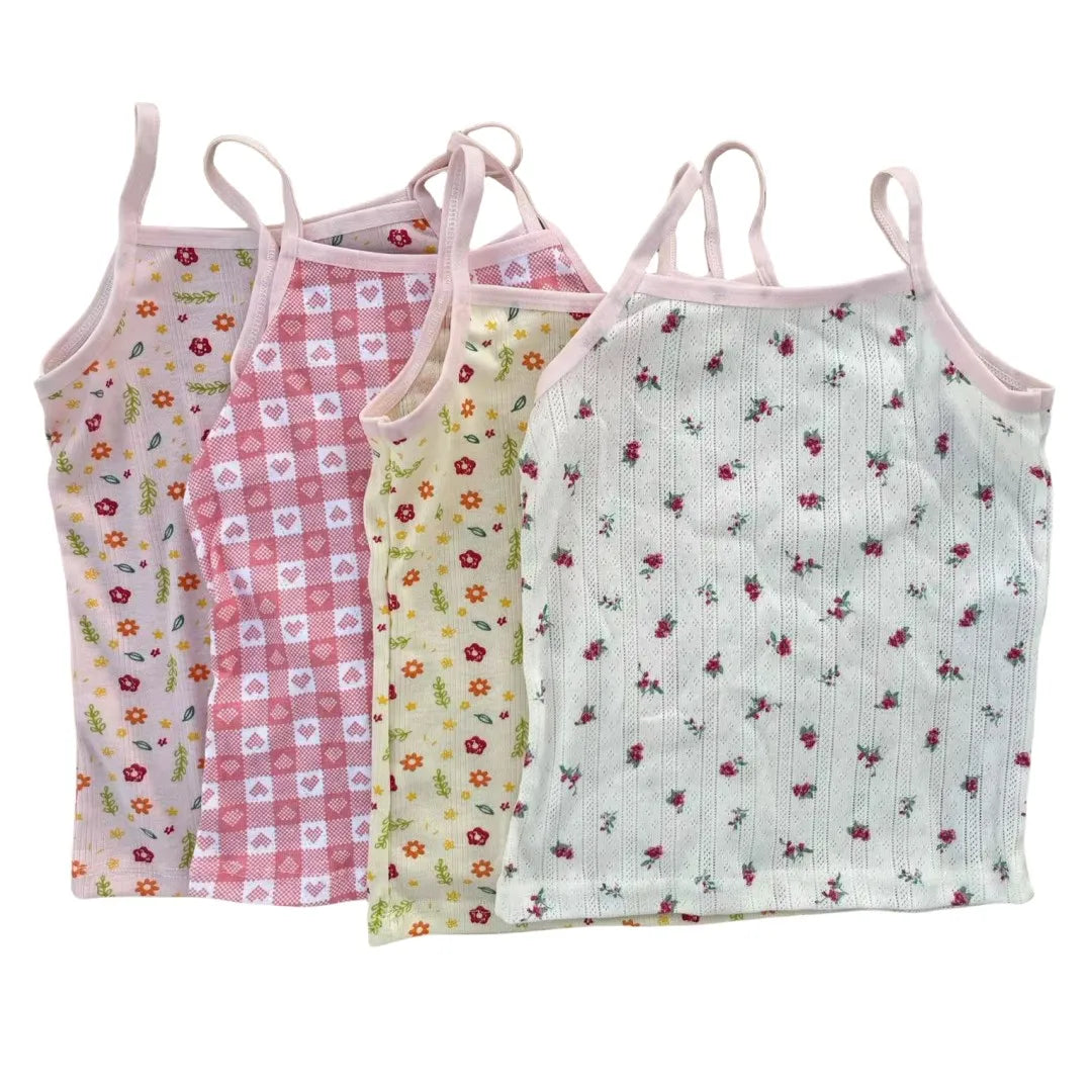 3Pc/Lot Little Girls Cartoon Design Cotton Tops