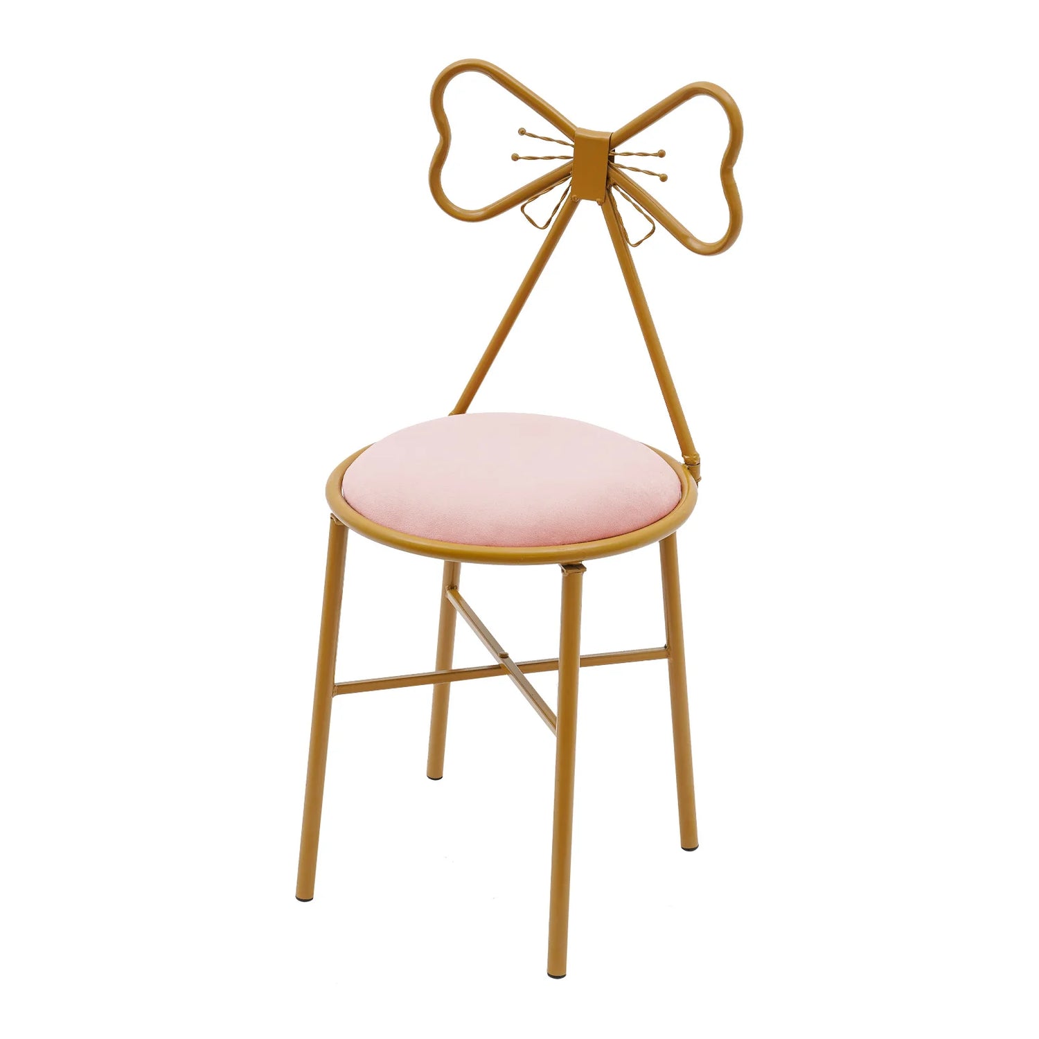 Metal Frame Butterfly Bow Design Modern Makeup Chair childrensterritory