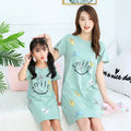 Cartoon Print Cotton Night Dress/Sleepwear for Girls