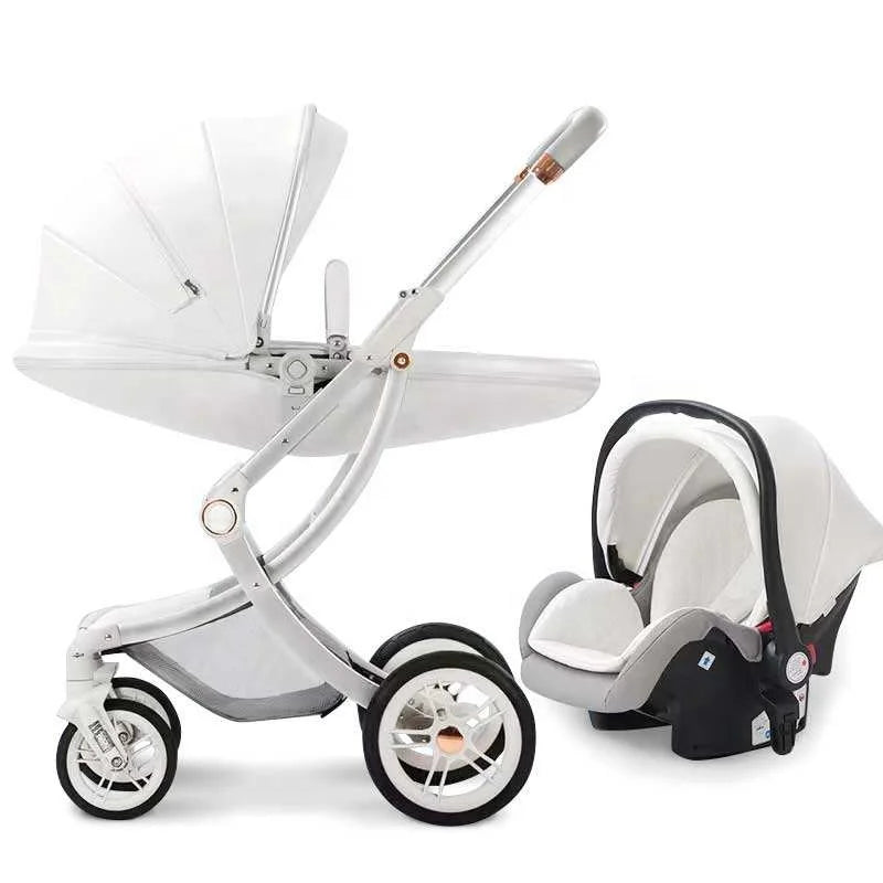 3-in-1 Egg-Shaped Baby Stroller with sleeping basket and seat