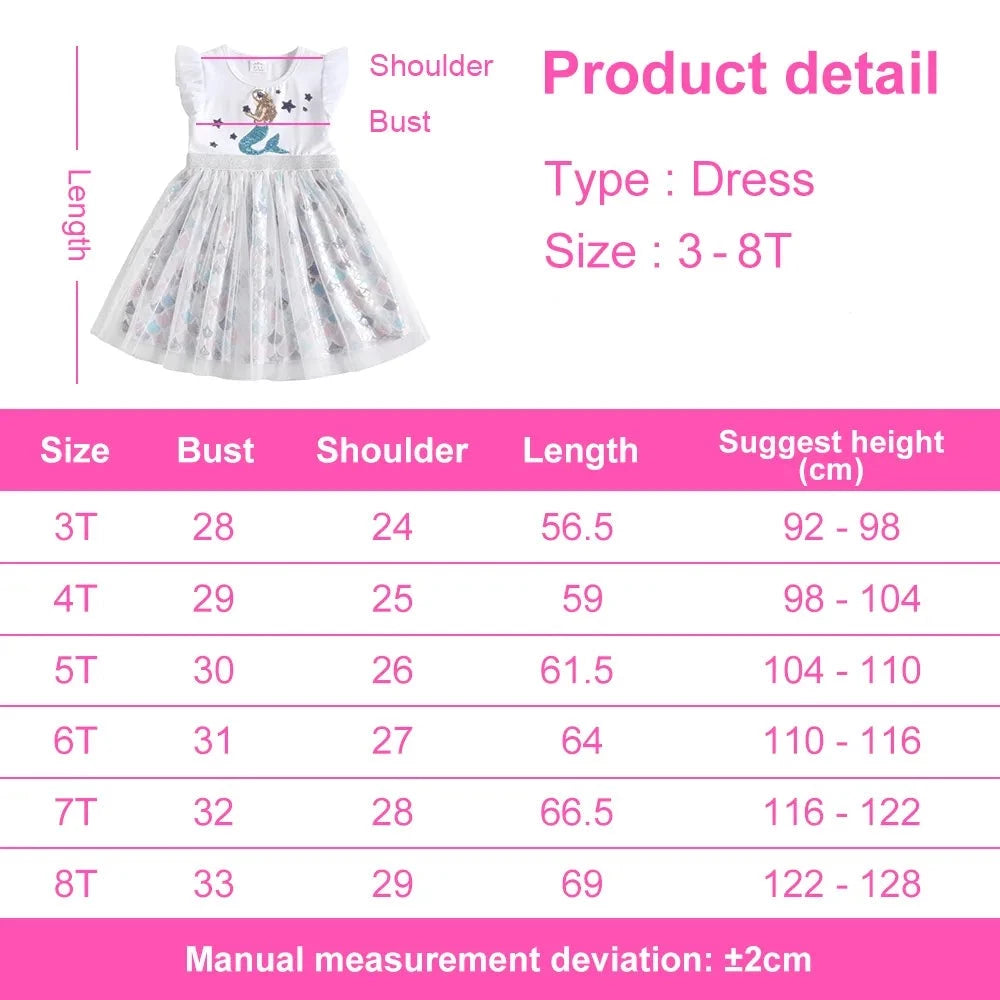 Kids Girl Mermaid Sequins Tutu Birthday Party Dresses childrensterritory