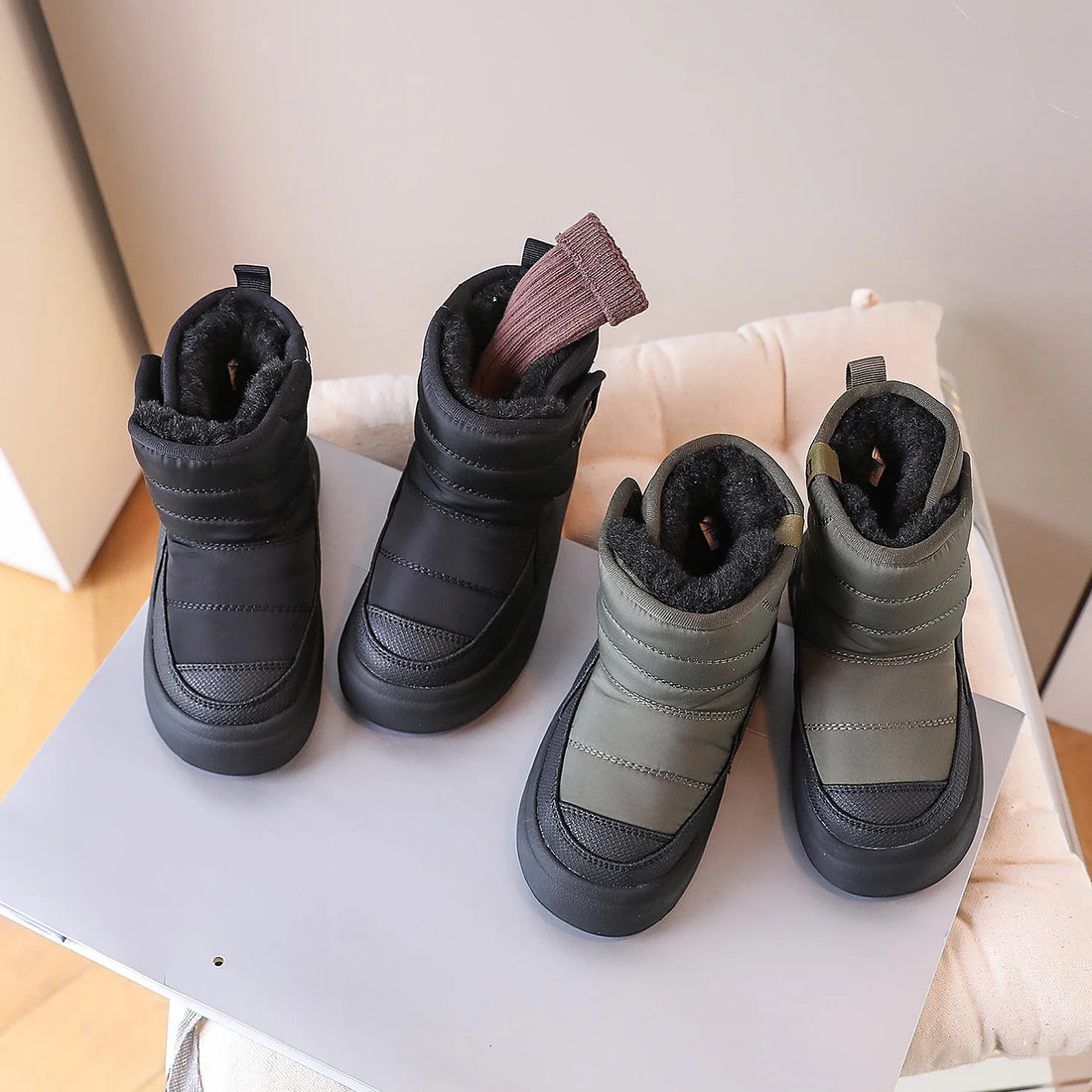 Kids Warm Middle Calf Chelsea Waterproof Snow Boots childrensterritory
