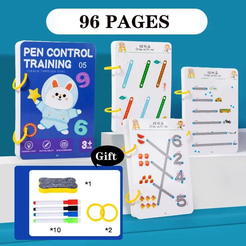 Kids Reusable Magical Tracing Workbook Learning Copybook childrensterritory