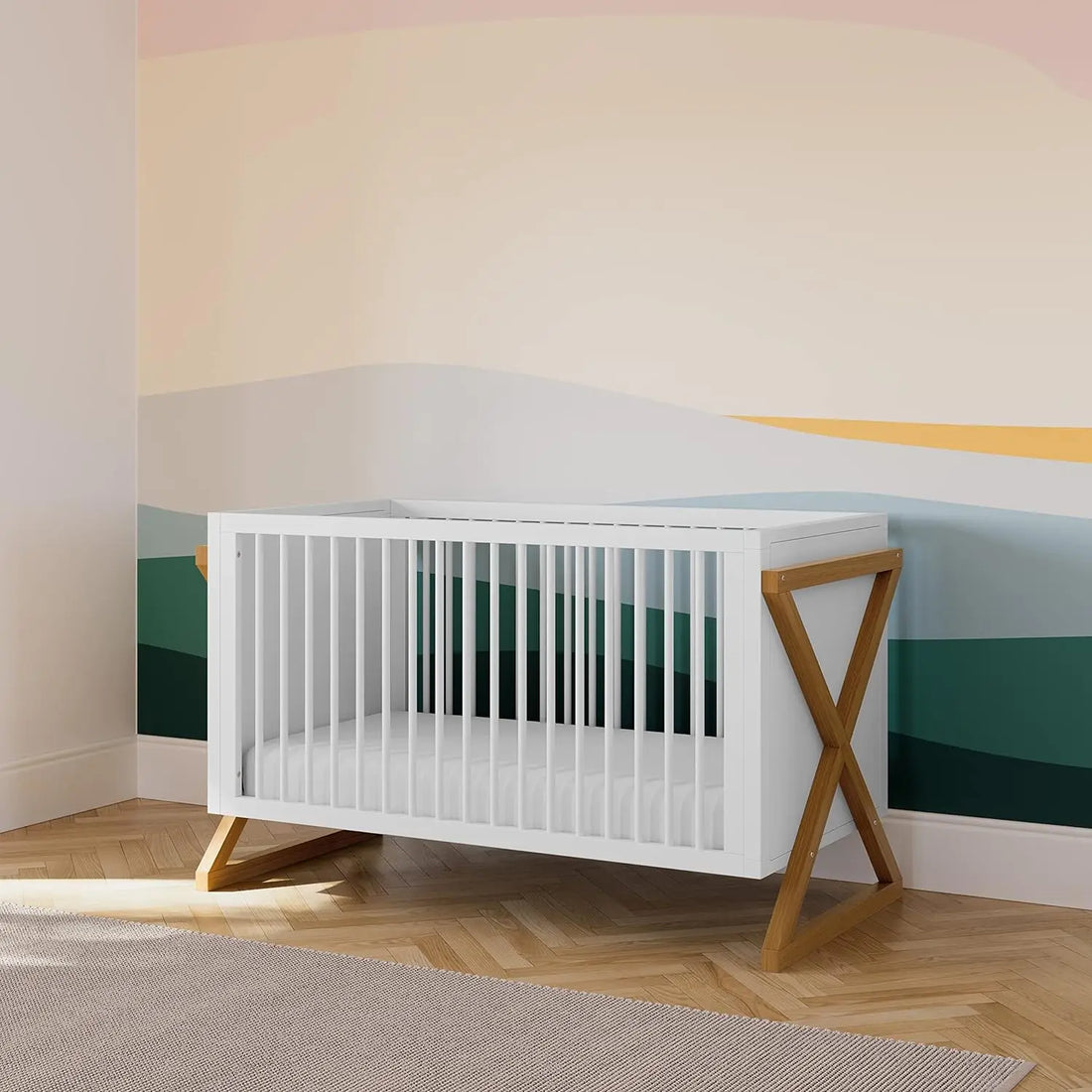 3-in-1 Convertible Crib Made of Vintage Driftwood for Toddlers childrensterritory