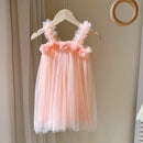 Little Girls 3D Flower Design Tutu Princess Dresses for Summer childrensterritory