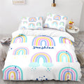 Rainbow Print Lovely Duvet Cover Pillowcase Kids Bedding Set