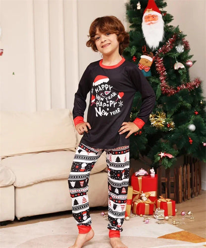 Letter Print Cute Family Matching Cotton Christmas Pajamas childrensterritory