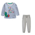 Kids Cartoon Animals and Letter Print 2 Piece Suit Sets childrensterritory