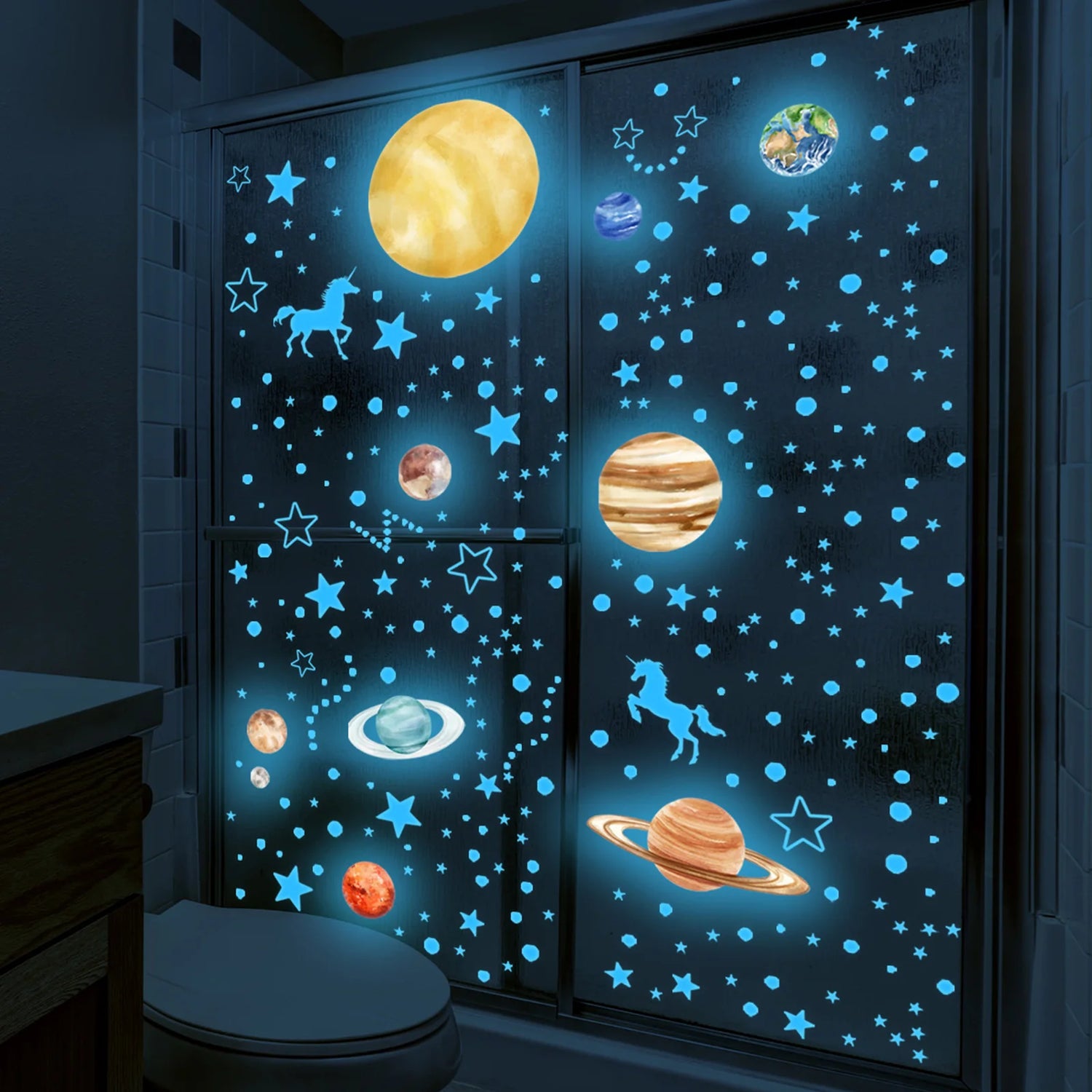 3D Luminous Planets Wall Decals for Ceiling/Wall childrensterritory
