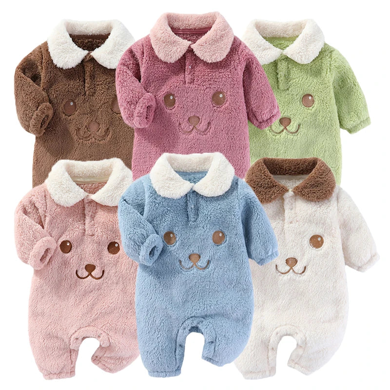 Newborn Baby Collar Design Soft Winter Bodysuit childrensterritory