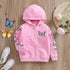Toddler Girls Butterfly Design Hooded Cotton Sweater childrensterritory