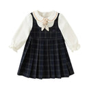 Cute Academic-Style Kids Girls Autumn Princess Dress childrensterritory