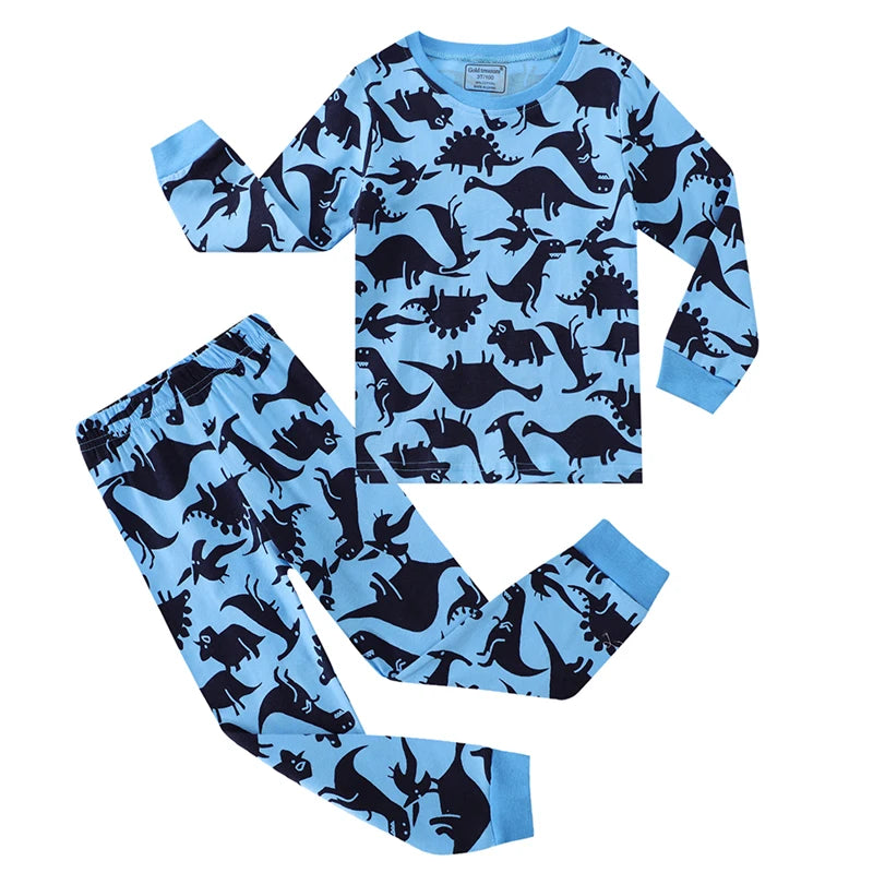 Long-Sleeved Cartoon Print Autumn Kids Clothing Set