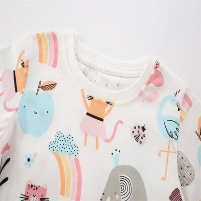 Cartoon Print Casual Kids Pyjamas for Autumn Spring childrensterritory