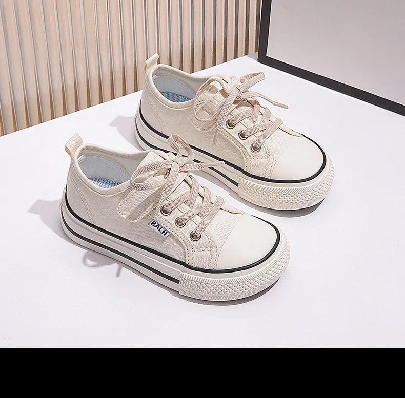 Little Boys Girls Jelly Color Canvas Lace Up Flats Shoes childrensterritory