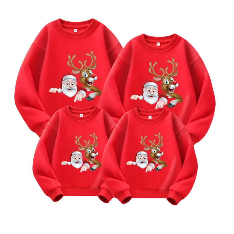 Cartoon-Design Long-Sleeve Family Matching Winter Sweater