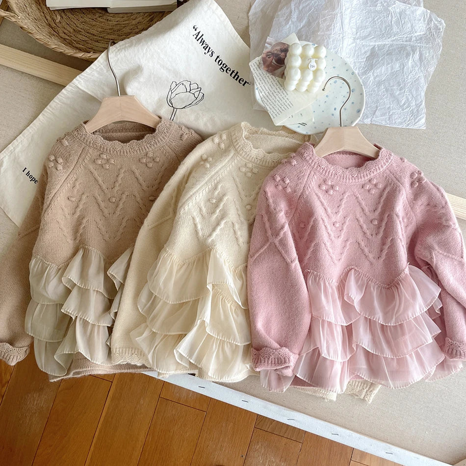 Girls' Long-Sleeved Soft Winter Sweater