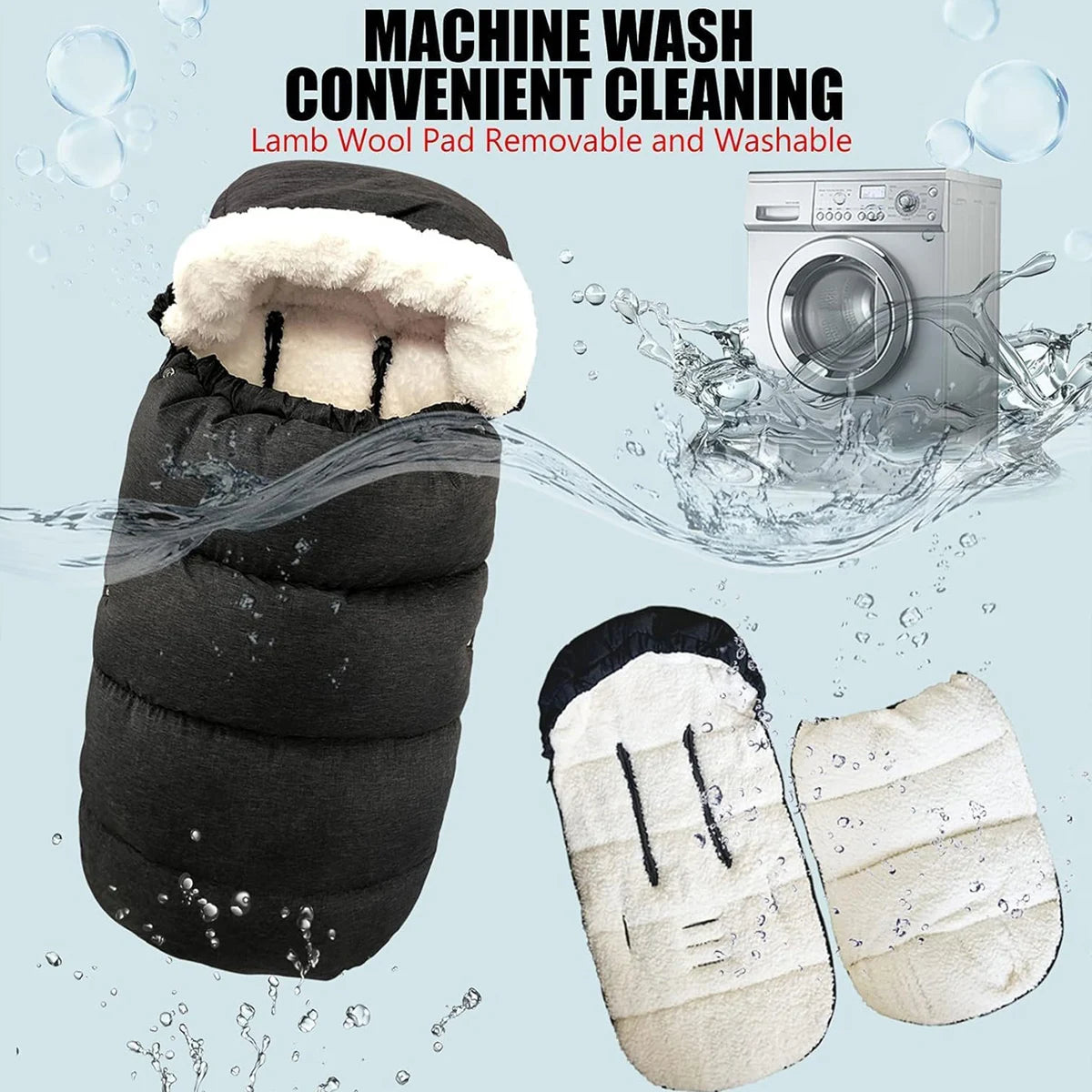 Warm, Plush-lined Lined Baby stroller Foot Covers childrensterritory