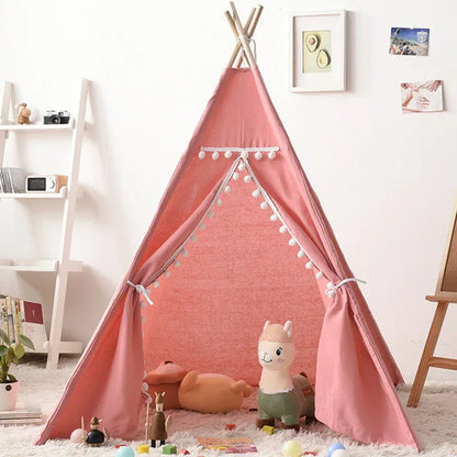Kids Porable Cotton Canvas Indian Play Tent childrensterritory