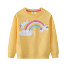 Kids Girls Cartoon Embroidery Long Sleeve Sweatshirts childrensterritory