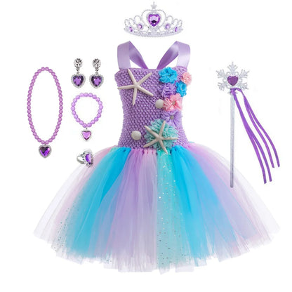 Girls Mermaid Style Tutu Princess Birthday/Halloween Party Dresses childrensterritory