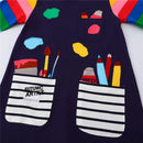 Kids Girls Preppy Style Cartoon Embroidery Princess Dresses childrensterritory