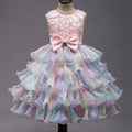 Sleeveless Bow Design Fluffy Summer Party Dresses childrensterritory