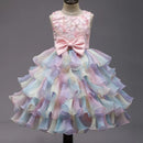Sleeveless Bow Design Fluffy Summer Party Dresses childrensterritory