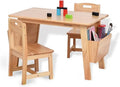 Children's Sturdy Wooden Storage Desk with Two Chairs