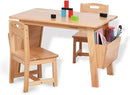 Children's Sturdy Wooden Storage Desk with Two Chairs