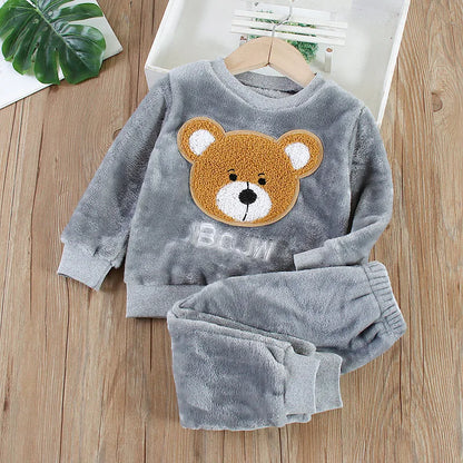 Kids Bear Design Casual Winter Clothing Set childrensterritory