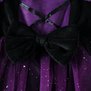 Kids Girl's Velvet Halloween Dresses with Hooded Cloak