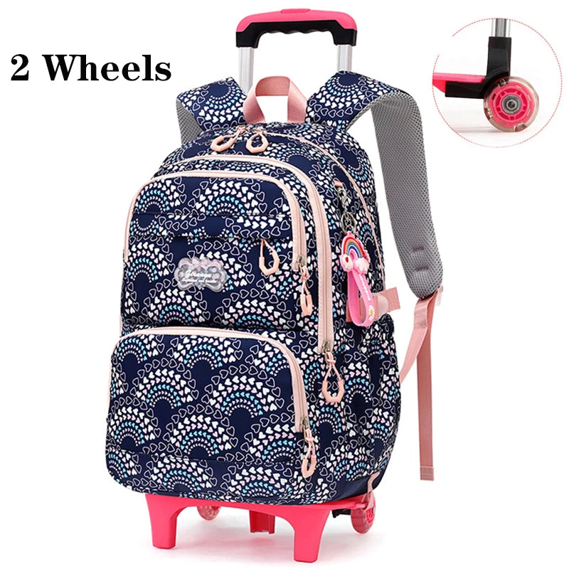 Waterproof Printed School Bags Set with or without Wheels for Kids