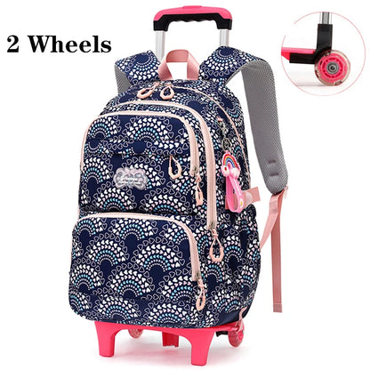 Waterproof Printed School Bags Set with or without Wheels for Kids