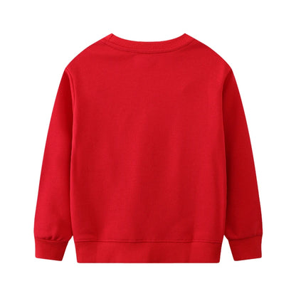 Kids Sweatshirts with Cartoon Tractor Santa Claus Embroidery childrensterritory