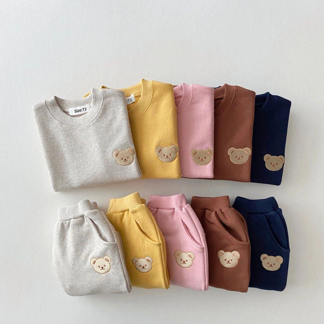 Bear Embroidery 2Pcs Boys Clothing Set