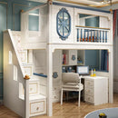 Kids Modren Bunk Bed with Bookcase and Wardrobe childrensterritory
