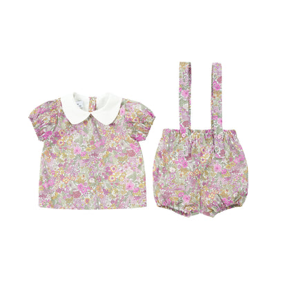Collar Design Summer Matching Clothing Set childrensterritory