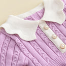 Girls' Long-Sleeved Collar Design Casual Winter Dresses childrensterritory