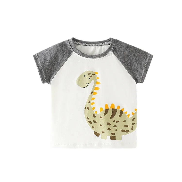 Half-Sleeves Cartoon Print Summer Casual Tops For Girls childrensterritory