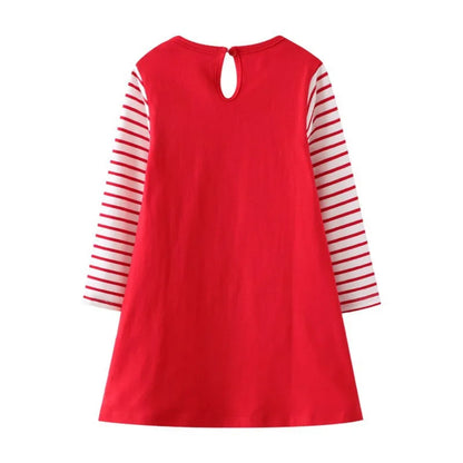 Kids Girls Cats Embroidery Birthday Frocks