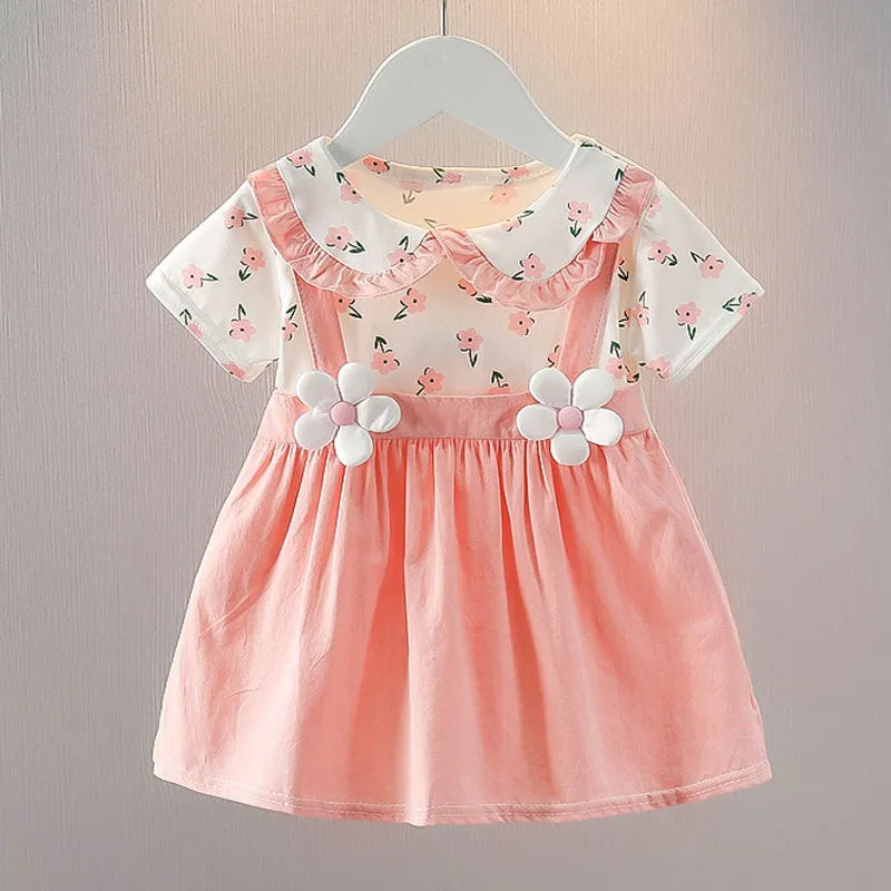 Baby Girls Doll Collar Summer Princess Birthday Party Dresses childrensterritory