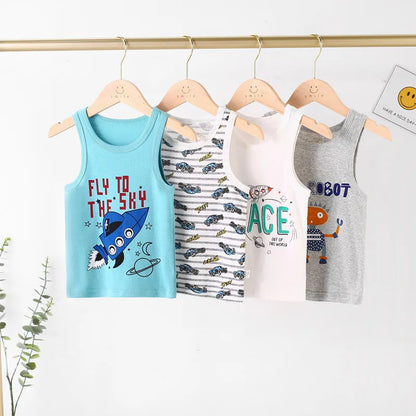 Kids Cotton Multiple Styles Camisole Vests For Summer childrensterritory