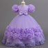 Flower Appliqués and Sequin Design Girls Long Party Dresses childrensterritory