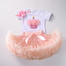 Newborn Girls White Bodysuit with Pettiskirt Tutu Outfits childrensterritory