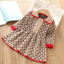 Kids Girls Fashionable Print Skirt Princess Sweater Dresses childrensterritory