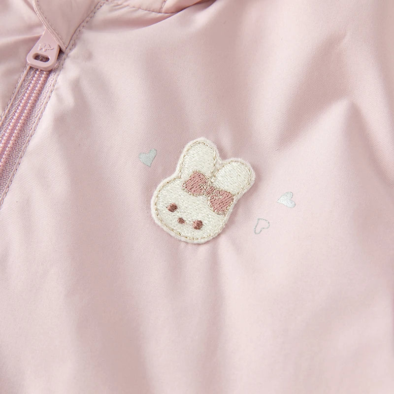 Kids Girls Rabbit Ear Design Pleated Overcoat childrensterritory