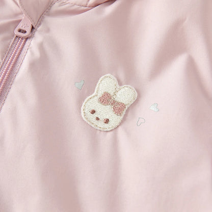 Kids Girls Rabbit Ear Design Pleated Overcoat childrensterritory