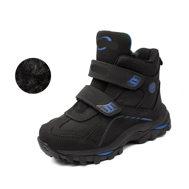 Anti-slip Kids Boys Ankle Boots with Motorcycle Hook and Loop childrensterritory