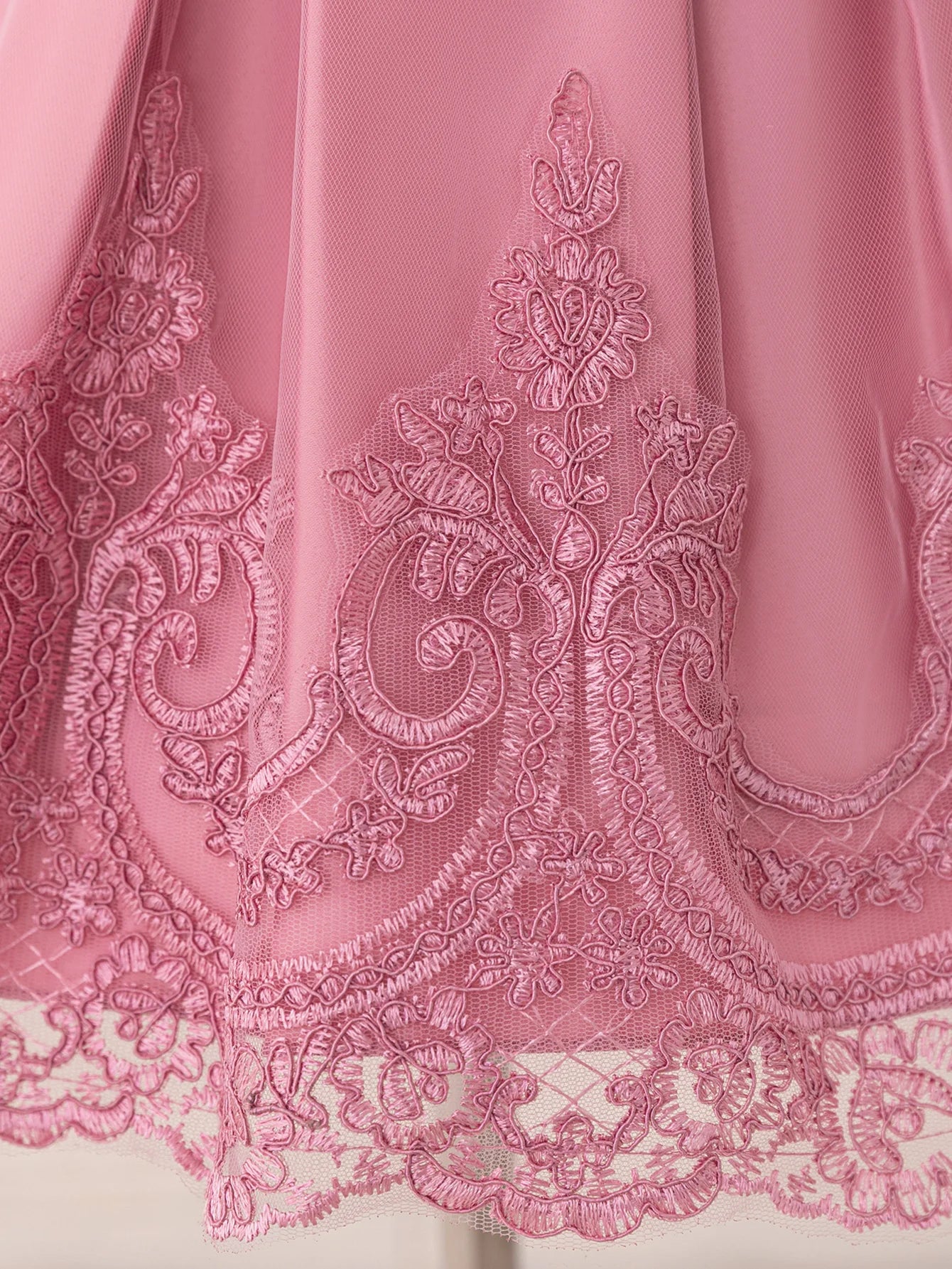 Toddler Girls' Luxury Lace Embroidery Baptism Dresses